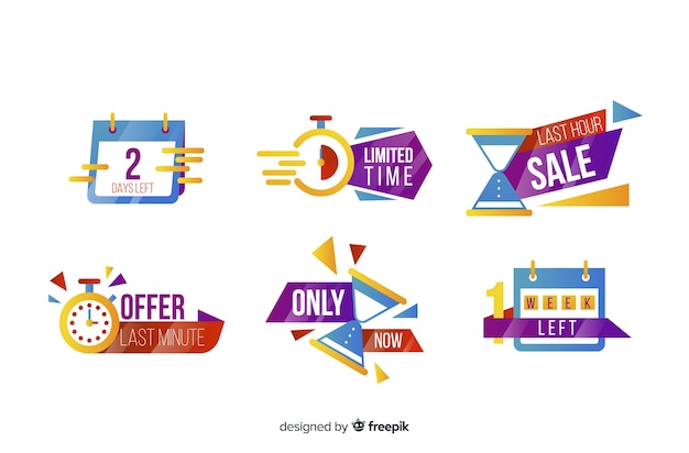 Free vector abstract sales countdown banner collection