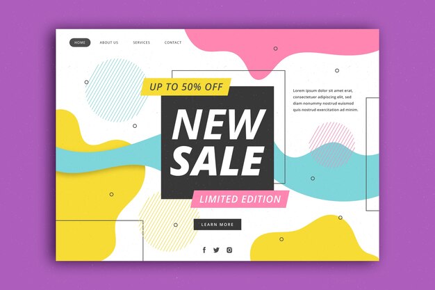 Abstract sales landing page template