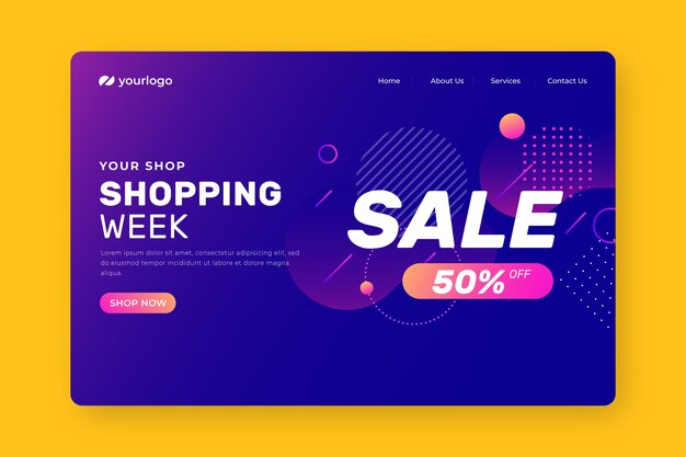 Abstract sales landing page template