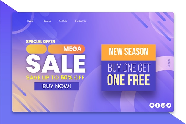Abstract sales landing page template