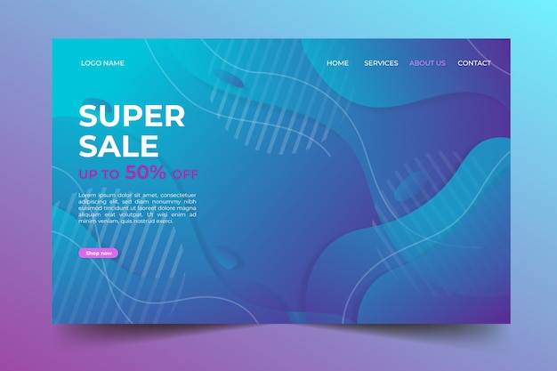 Abstract sales landing page template