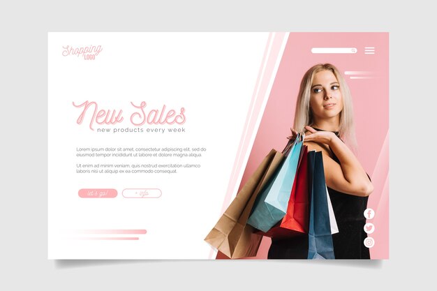 Abstract sales landing page with image