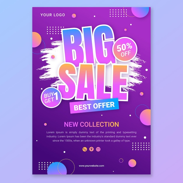 Abstract sales print template Premium Vector