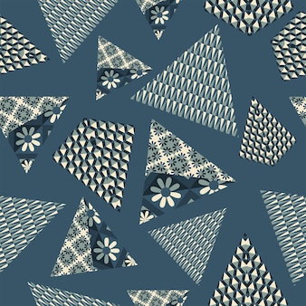 추상 원활한 기하학적 패턴 일본 패치워크 빈티지 스타일 모양 요소 장식
