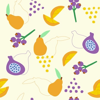 간단한 모양의 과일의 추상 원활한 패턴