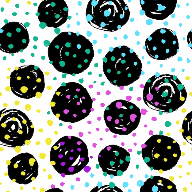 Free vector abstract seamless pattern with circular elements