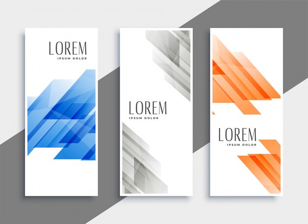 Abstract set of geometric banners 
