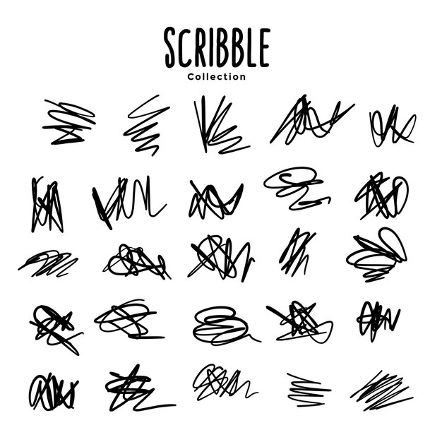 Abstract set of scribble doodles