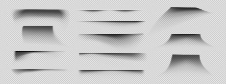 Free Vector abstract shadows set on transparent background