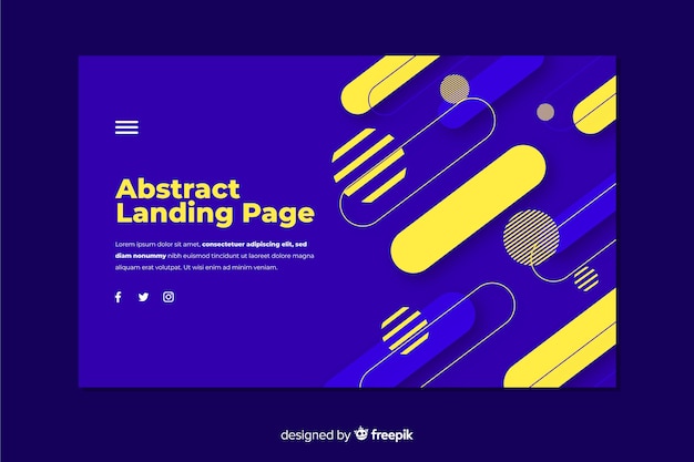 Abstract shape landing page template