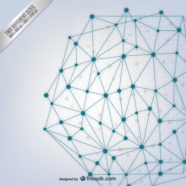 Free Vector abstract shape with lines and dots