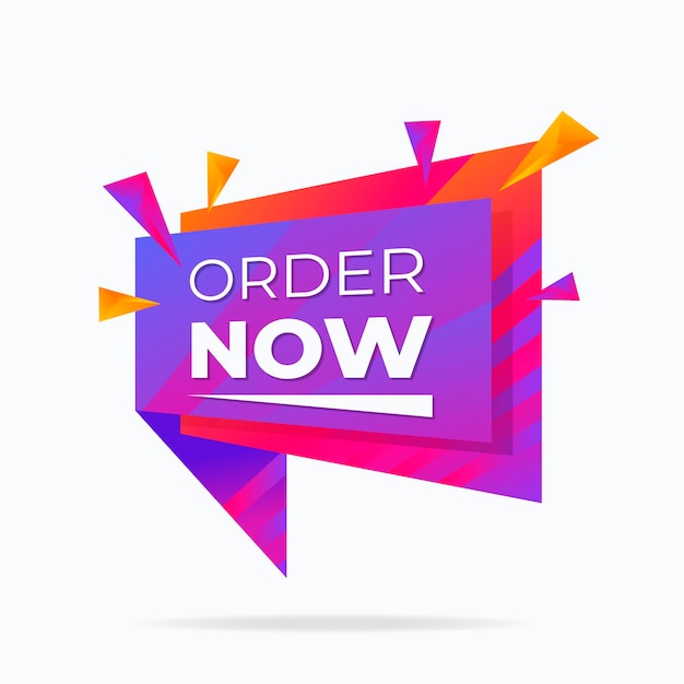 Abstract shaped order now banner