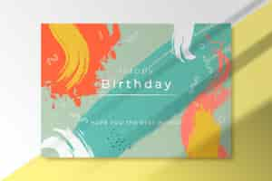 Free vector abstract shapes birthday greeting card