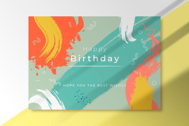 Abstract shapes birthday greeting card