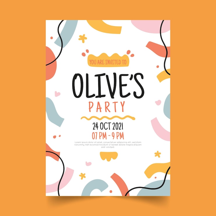 Free Vector abstract shapes birthday invitation template