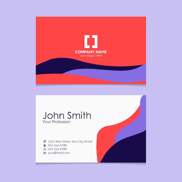 Free vector abstract shapes business card design