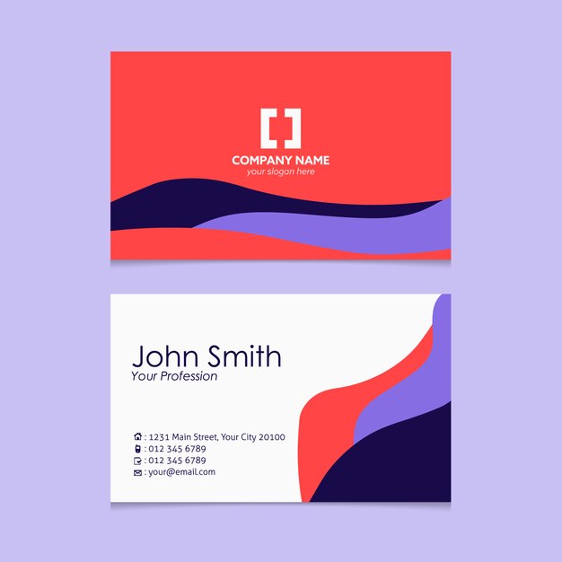 Abstract shapes business card design