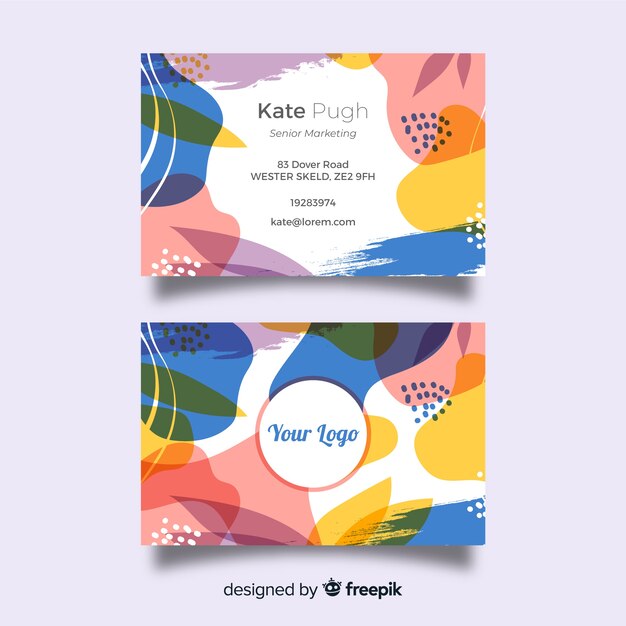 Abstract shapes business card template