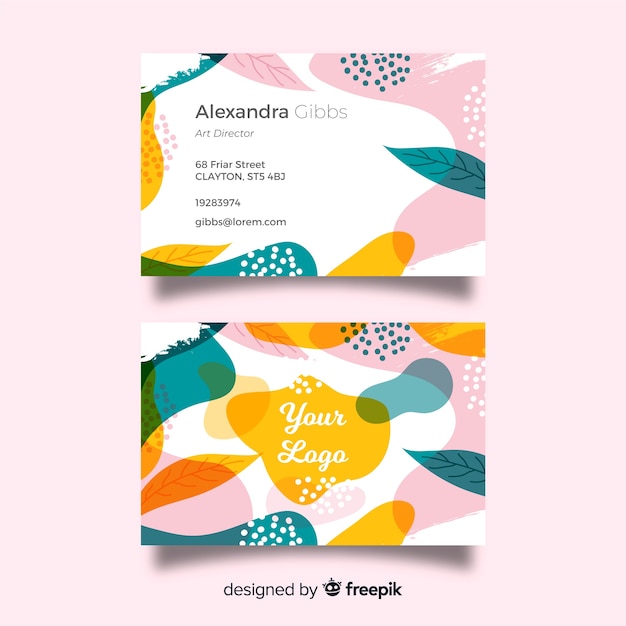 Abstract shapes business card template