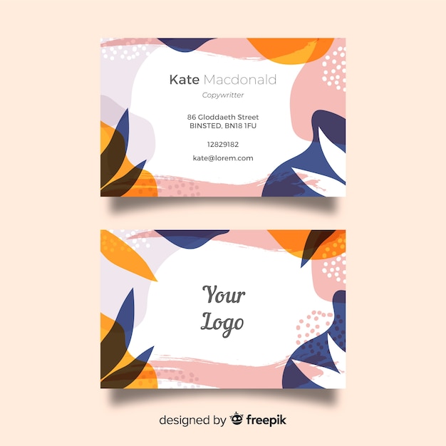 Abstract shapes business card template