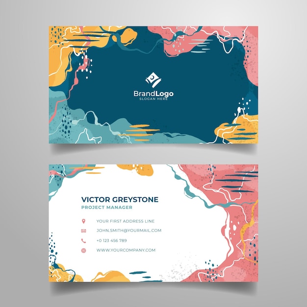 Free vector abstract shapes business cards template