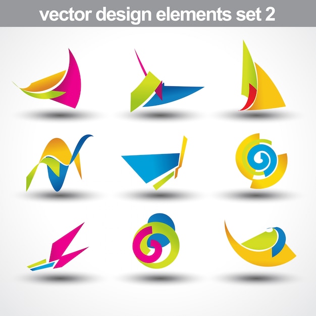 Бесплатное векторное изображение Абстрактный набор векторных фигур 2