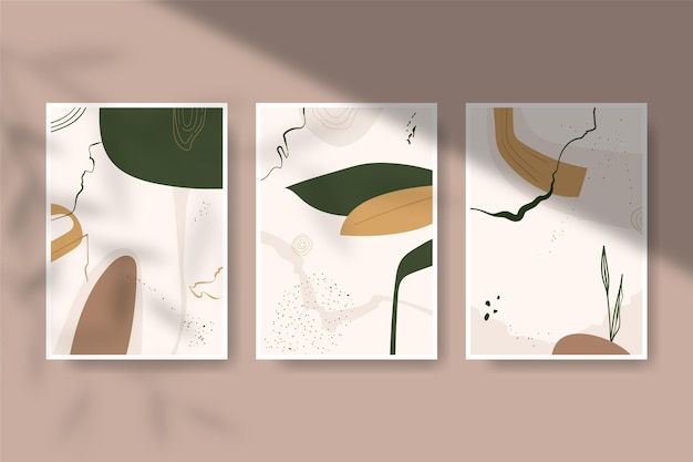 Free vector abstract shapes cover collection