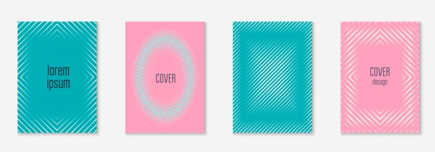Abstract shapes cover Pink and turquoise Wavy wallpaper placard annual report certificate mockup Abstract shapes cover and template with line geometric elements