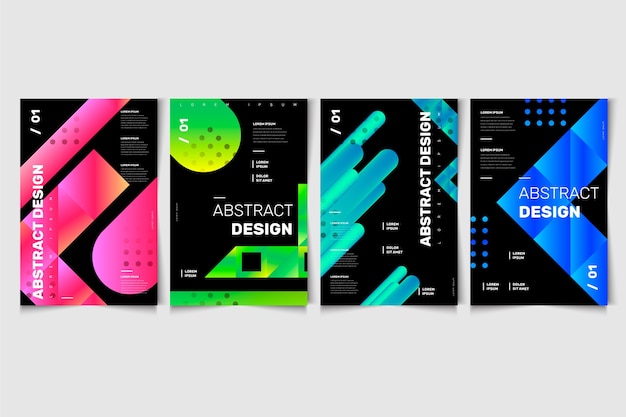 Abstract shapes design on black background covers