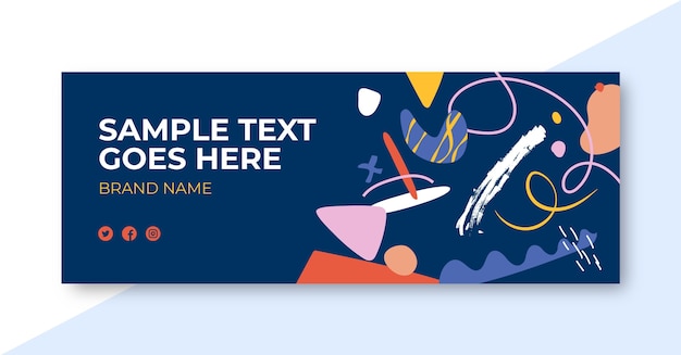 Free vector abstract shapes facebook cover