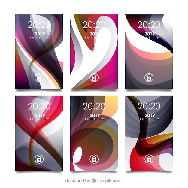 Free vector abstract shapes of mobile collection