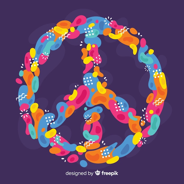 Abstract shapes peace sign background