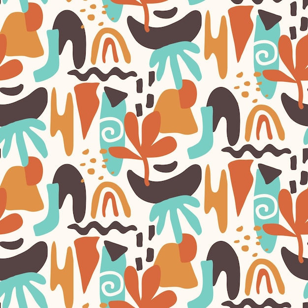 Free vector abstract shapes seamless pattern