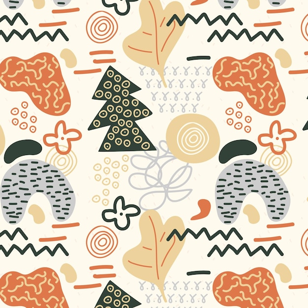 Free vector abstract shapes seamless pattern