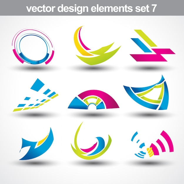 Free vector abstract shapes set 7
