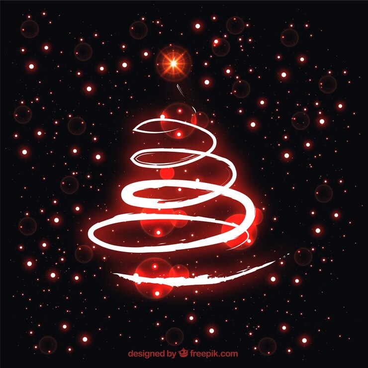 Free Vector abstract shiny christmas tree background