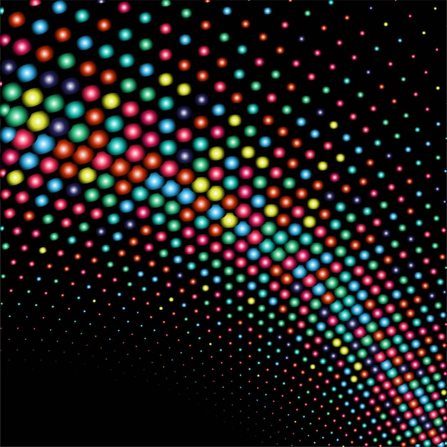 Abstract shiny colorful dots wave background