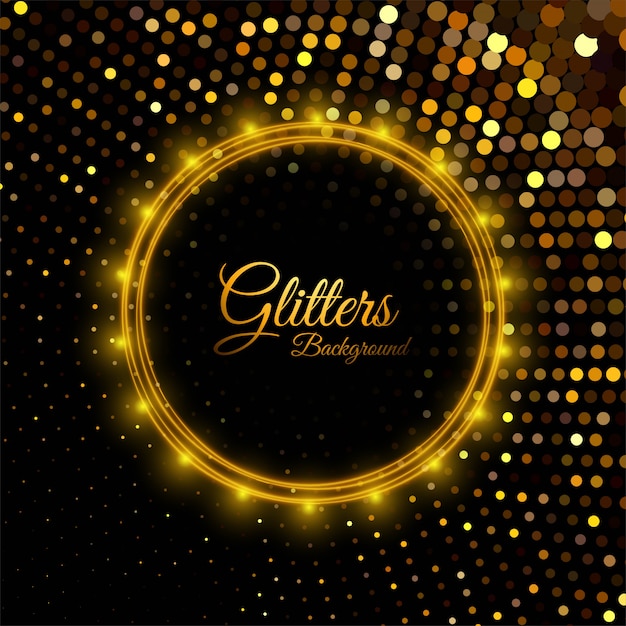 Free vector abstract shiny golden glitters on black