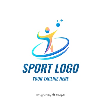 Abstract silhouette sport logo flat design