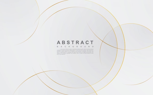 Abstract silver background with circle gold line