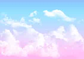 Free vector abstract sky background with sugar cotton clouds