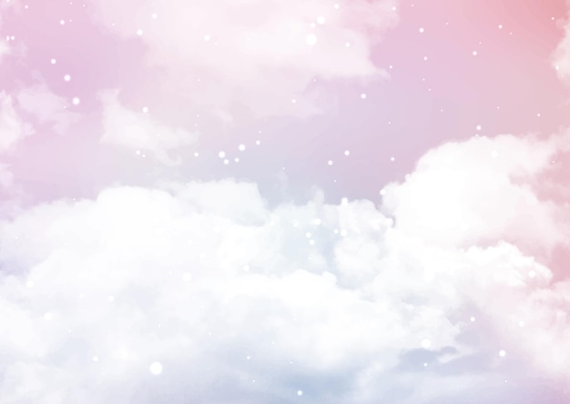 Free vector abstract sky with sugar cotton candy clouds design