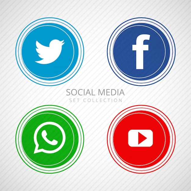 Free vector abstract social media icons set illustration