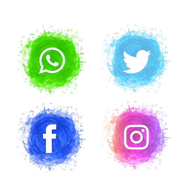 Abstract social media icons set