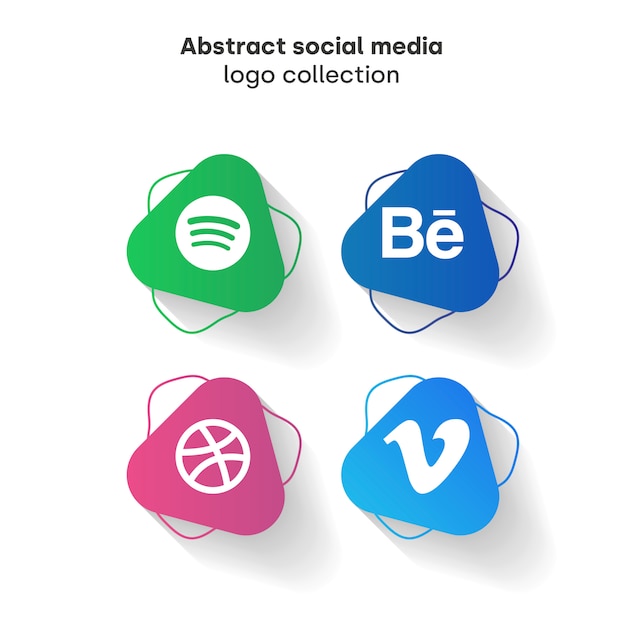 抽象的なソーシャルメディアのロゴのコレクション