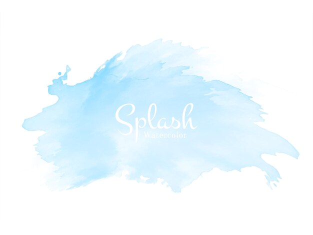 Abstract soft blue watercolor splash design background vector