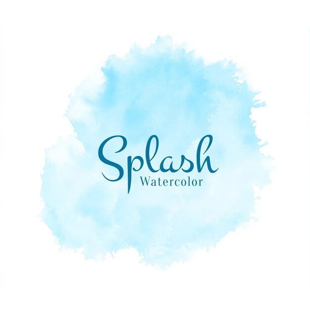 Abstract soft blue watercolor splash design background vector