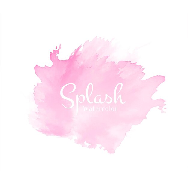 Abstract soft pink watercolor splash design background vector