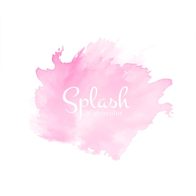 Abstract soft pink watercolor splash design background vector
