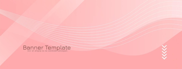 Abstract soft pink wave style banner design vector